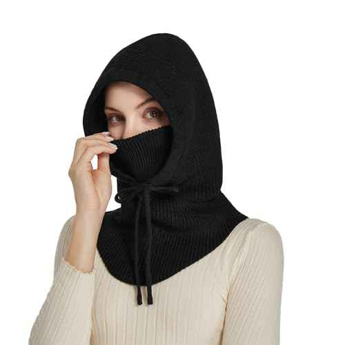 Knit Balaclava Women Winter Hats for Women Winter Face Mask Ski Mask for Men and Women Warm Face Cover Neck Warmer