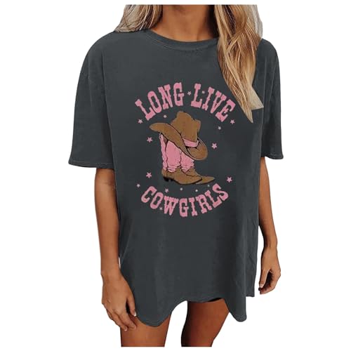 Womens Oversized Tshirt Flower Graphic Tees Nashville Music Short Sleeve Shirts Summer Casual Loose Beach Tops 2024