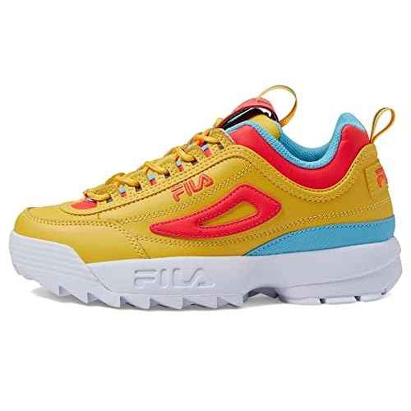 Fila Disruptor II Premium (Big Kid) Lemon/Diva Pink/Bluefish 5 Big Kid M