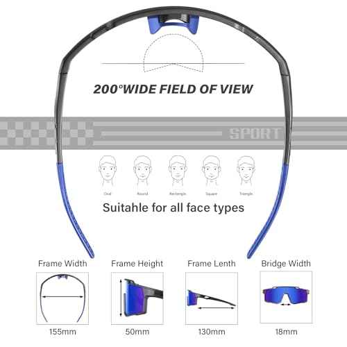 Polarized Sport Sunglasses Men Cycling Driving Fishing UV Protection Sun Glasses Lightweight Big Frame Mountain Bike Goggles