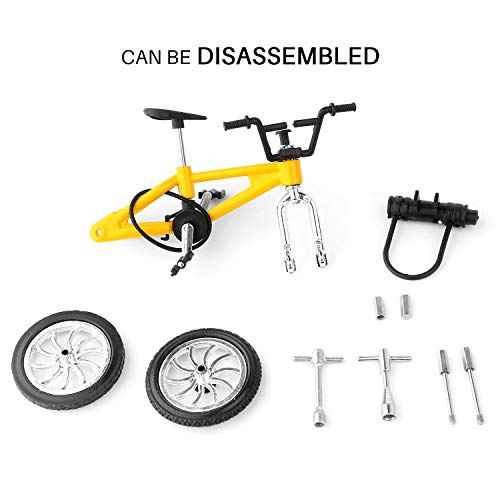 Mini Bike Finger Bike Finger Skateboard Set,Excellent Functional Miniature Toys Mini Extreme Sports Finger Bicycle Skateboard Cool Boy Toy Creative Game Toy Set Collections Cake Decoration (8PCS)