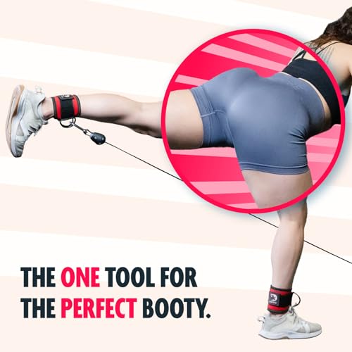 DMoose Fitness Ankle Straps for Cable Machines - One Size Fit with Premium Padding, Glute Kickback Ankle Strap for Women & Men, Cable Attachments for Gym, Booty Workouts, Leg Extension & Hip Abductors