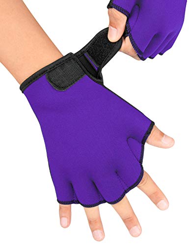 FitsT4 Sports Aqua Gloves Webbed Paddle Swim Gloves Fitness Water Aerobics and Swimming Resistance Training Gloves for Men Women Children