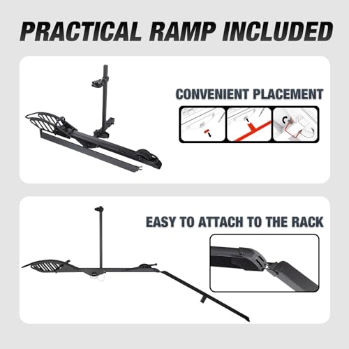 Young Electric 2-Bike Rack Fellow, E-Bike Rack Hitch for Cars, Trucks, Minivans, SUVs with 2 Inches Receiver, 200 Lbs Capacity Fits up to 5 Inches Fat Tire