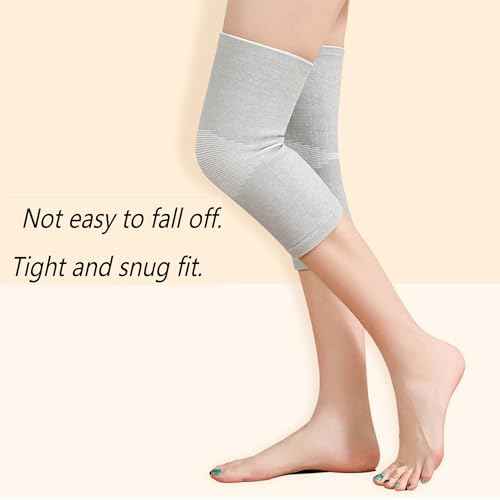 Bamboo Charcoal Knee Sleeve - Bamboo Compression Knee Sleeve for Men and Women - Elastic Warm Knee Brace for Arthritis(Gray, Medium)