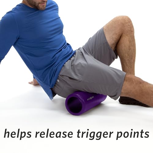 MICRODRY Deluxe Fitness Foam Back Roller for Muscle Relief, Roller for Yoga, Stretching, Deep Tissue Firm Massage & Trigger Point Release, Exercise Workout at Home or Gym, 13x5.3", Purple