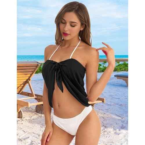 2PCS Sarong Wraps for Women, Beach Cover Ups for Women, Chiffon Sarong Swimsuit Coverup for Pool, Summer Wear