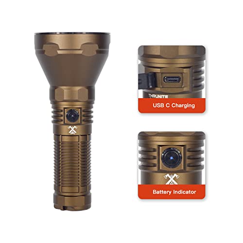 ThruNite Catapult Pro Rechargeable Flashlight, SFT70 LED, 1005 Meters Throw, 2713 High Lumens Bright Searchlight, Long Beam Distance Spotlight for Hiking, Camping, and Hunting - Desert Tan