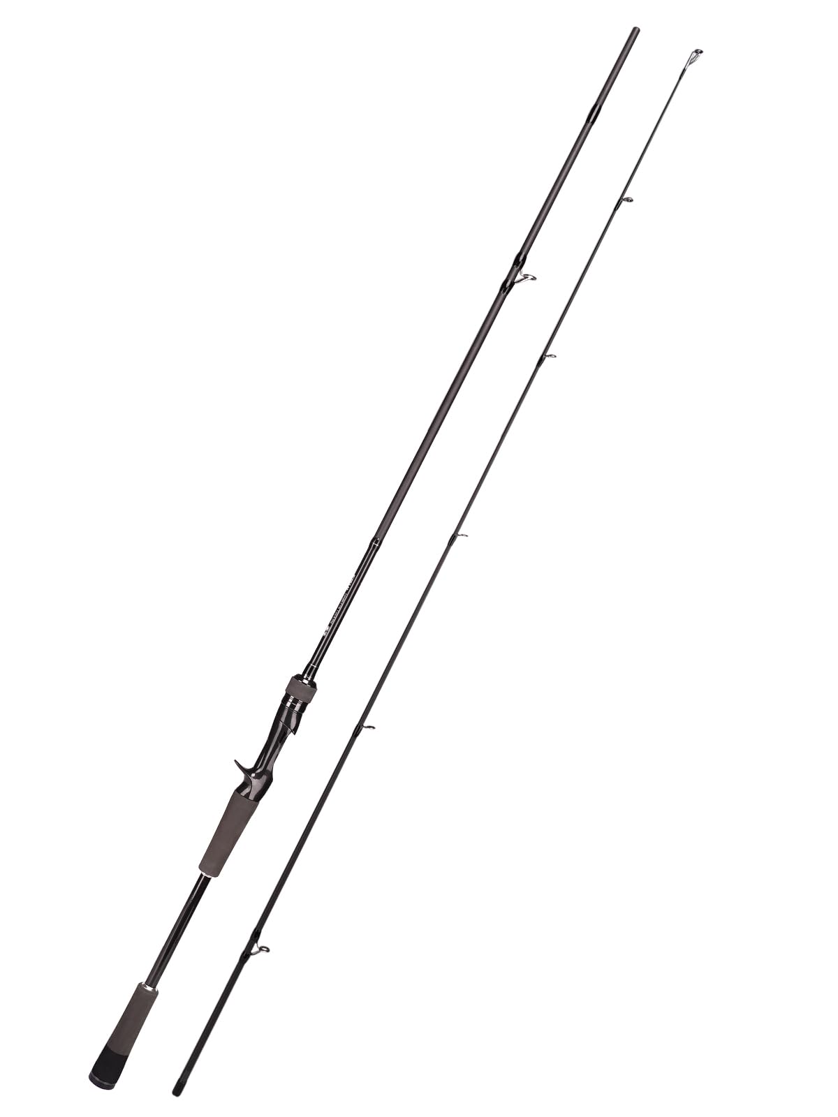 7'0" Casting Fishing Rod – 2-Piece Carbon Fiber Baitcasting Rod for Bass & Freshwater Fishing, Medium Power Fast Action, Ceramic Guides & EVA Handle – Travel-Friendly Design