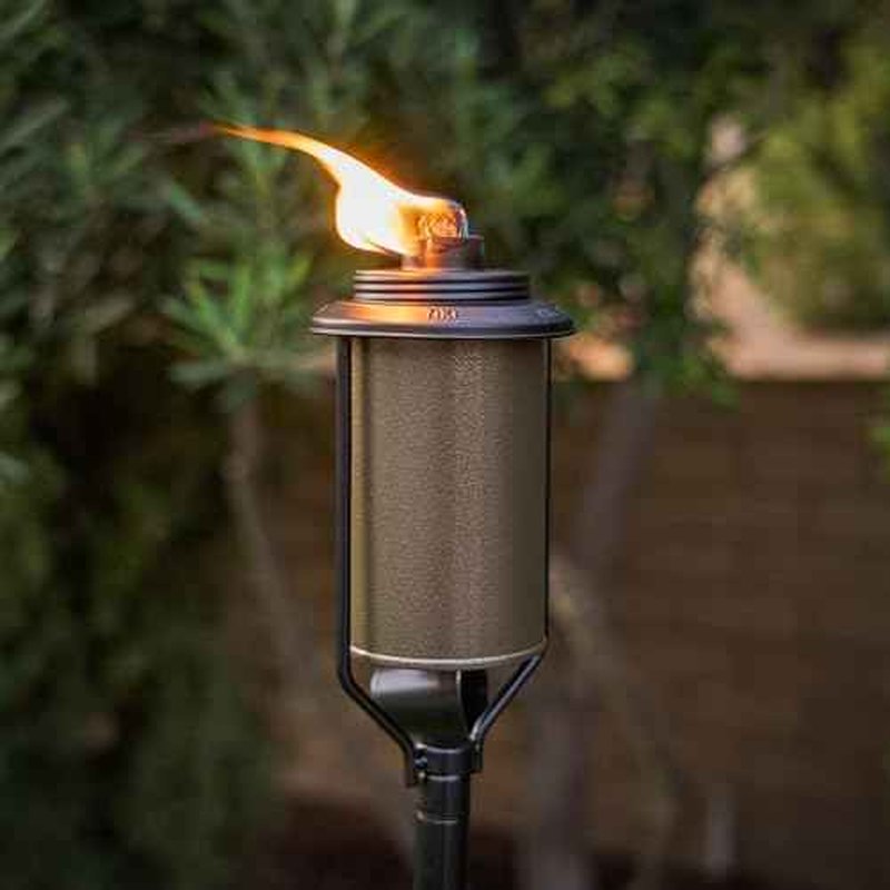 TIKI Easy Install 4-Pack Simply Metal Torches ? Bronze Decorative Outdoor Lighting for Patio, Lawn, Backyard & Garden | 65" | Weather-Resistant | Includes Long-Lasting Wick & Snuffer