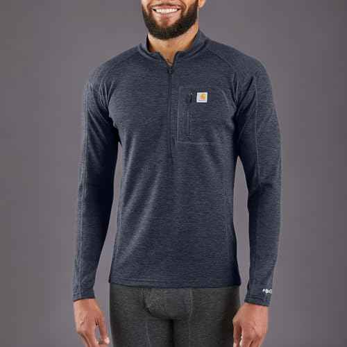 Carhartt Men's MBL120 Base Force® Heavyweight Base Layer Poly-Wool Quar - XXX-Large - Navy Heather