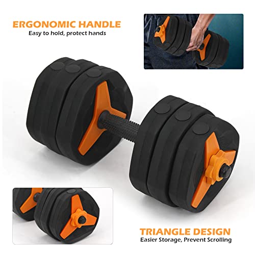 VIVITORY Weights Dumbbells Set, Adjustable Dumbbell Set Up to 40 59 90 Lbs, Weight Set for Home Workout with Connector, Non-Rolling Home Weight Set Dumbbells, Triangle, Cement Mixture