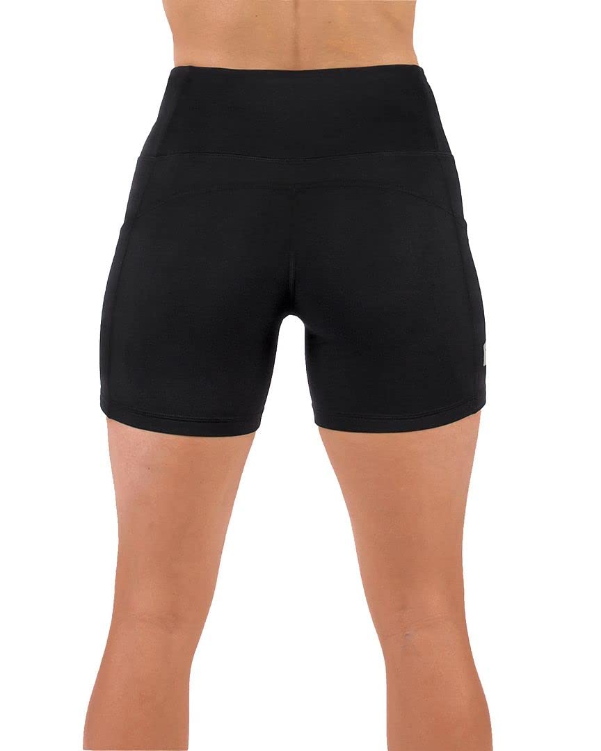 Tough Mode Women High Rise 5" Super Soft Athletic Shorts Pockets Bike Fitness Workout Running Yoga Tummy Control