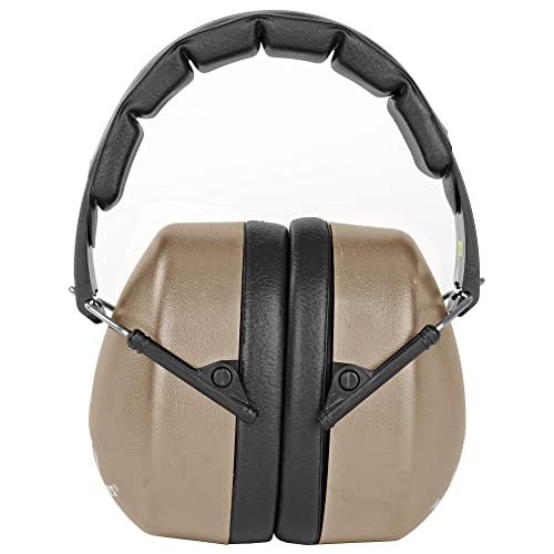 Walker's EXT Range Shooting Folding Muff - Compact 30dB NRR Noise-Blocking Hunting Gun Range Shooting Hearing Protection Passive Muff w/Padded Headband & PVC Earpads, Flat Dark Earth