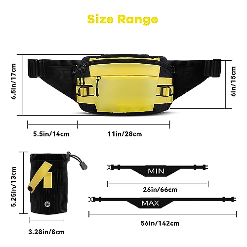 Zavothy Waist Bag for Women Fashion Fanny Pack Men Hiking Waist Packs for Running Hiking Gear with Detachable Water Bottle Holder for Walking Hiking Cycling