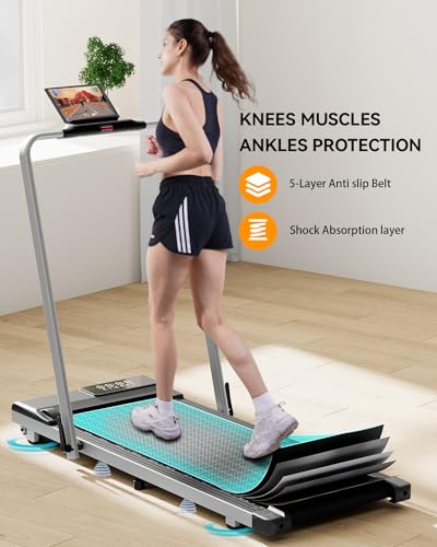 3 in 1 Walking Pad Treadmills - Folding Treadmill 300lbs Capacity Under Desk Treadmill 3.0HP Foldable Treadmill for Home Office with Remote Control & Smart APP Space Saving