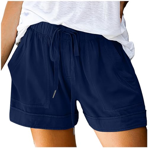 Aboser Paper Bag Shorts Women Womens Shorts Casual Drawstring Sweatshorts Classic Solid Color Pant Stretch Wide Leg Bottoms 2024 Y2K Lounge Shorts Sales Today Clearance Prime of Day Sale Clean