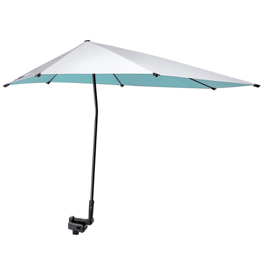 G4Free UPF 50+ Adjustable Beach Umbrella XL with Universal Clamp for Chair Golf Bags Stroller Wheelchair Bleacher Patio(Lake Blue)