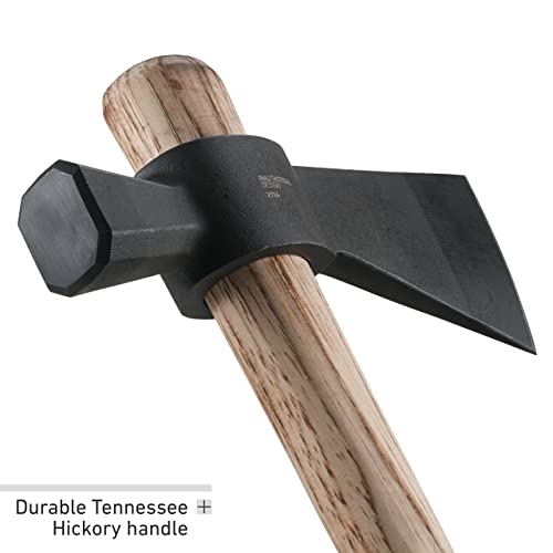CRKT Chogan Hammer T-Hawk: Outdoor Camping Axe with Hammer Poll, Forged Carbon Steel Head, Tennessee Hickory Wooden Handle 2724