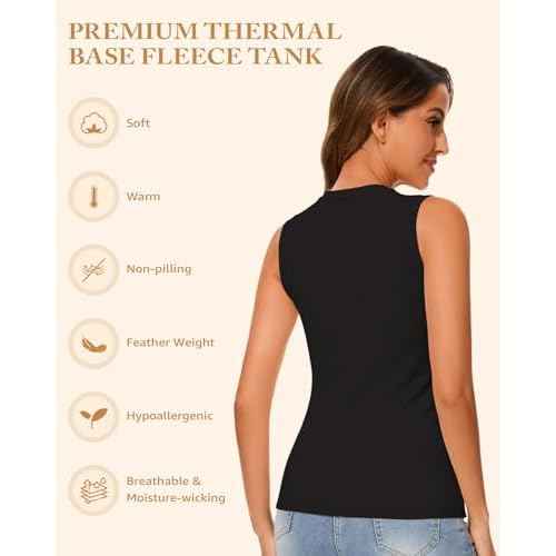 Thermal Underwear Tank Top Fleece Shirt Cami Sleeveless Thermal Top Warm Undershirt Base Layer Women Cold Weather