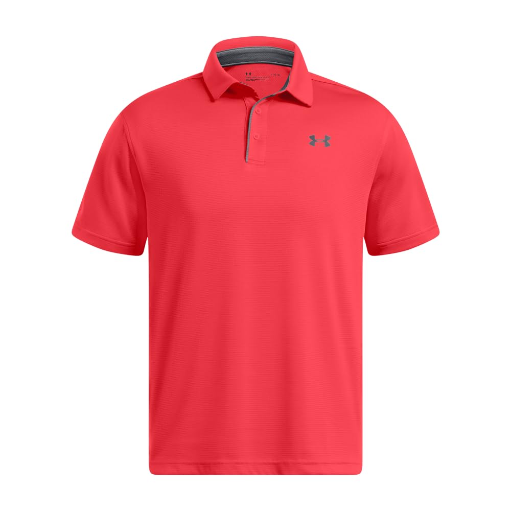 Under Armour Men's Tech Golf Polo, (713) Racer Red / / Pitch Gray, X-Large