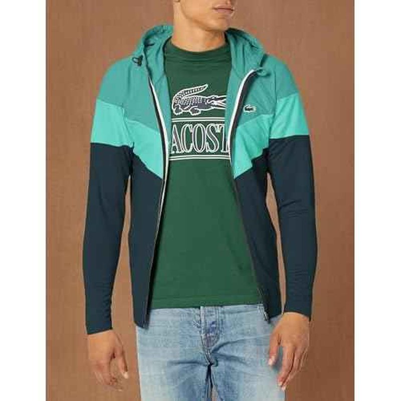 Lacoste Men's Colorblock Zip Up Hooded Sweatshirt