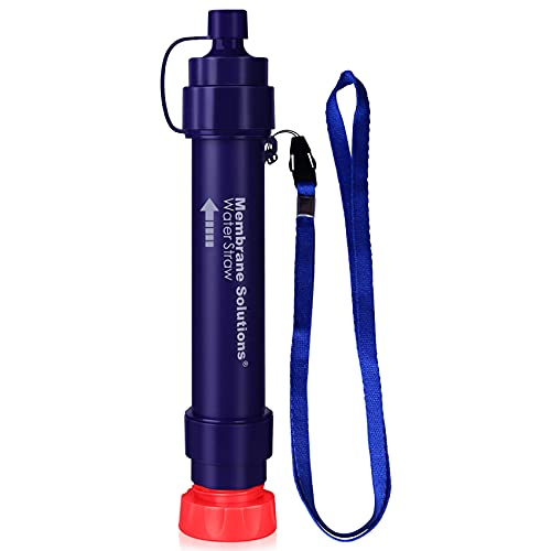 WS02 Water Filter Straw, Detachable 4-Stage 0.1-Micron Portable Water Filter Camping, 5,000L Water Purifier Survival Gear and Equipment for Hiking Camping Travel and Emergency - 1 Pack