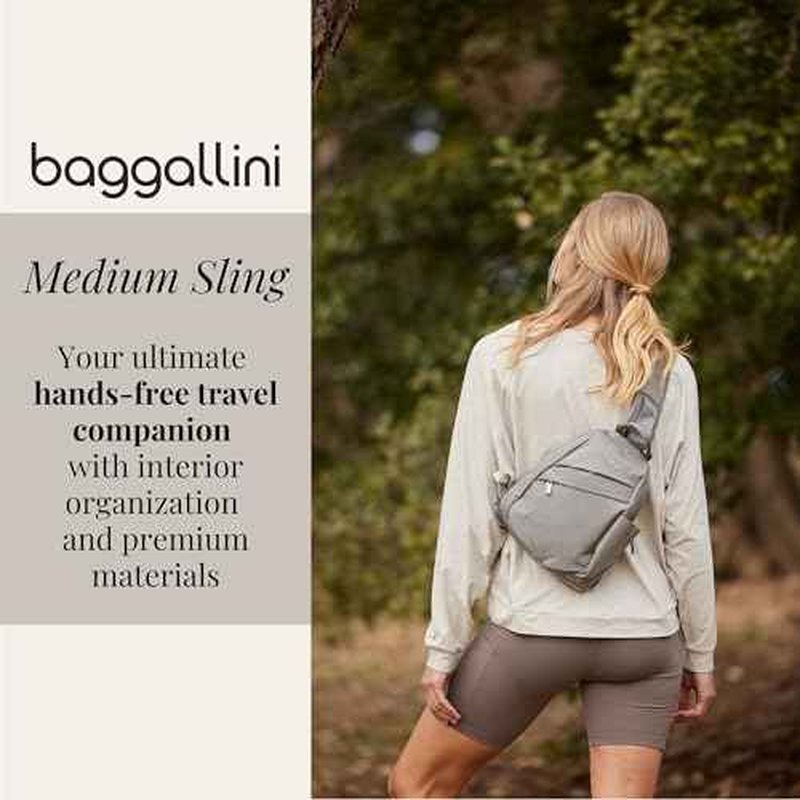 Baggallini Medium Sling Backpack - 9"x11" Lightweight Sling Bag with Convertible Adjustable Shoulder Strap