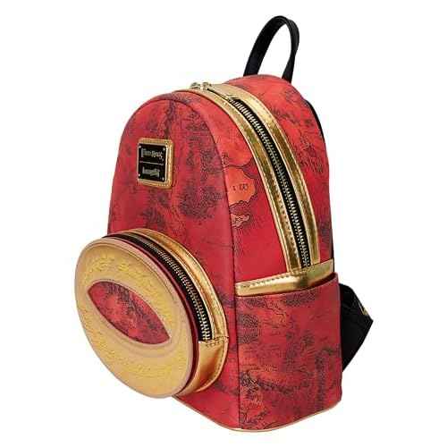 Loungefly WB Lord of The Rings The One Ring Mini Backpack | Red Map of Middle Earth Adult Fashion Bag Standard