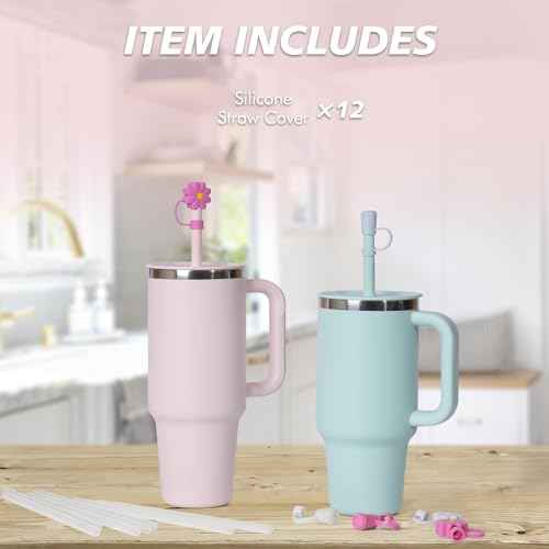 Straw Cover Cap for Hydro flask tumblers - Dust Proof 10mm Silicone Stoppers compatible with Hydroflask Press-in Straw Lid