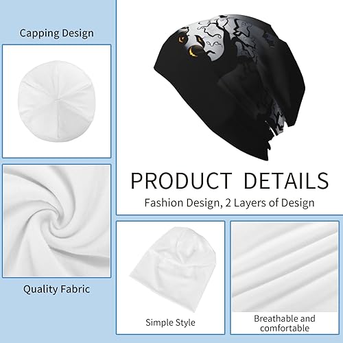 Funny Halloween Beanie Chemo Hat Cancer Headwear Knit Hats Baggy Slouchy Skull Cap for Women Men Gifts