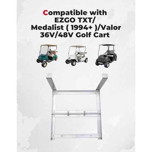 KEMIMOTO Golf Cart Aluminum Battery Tray Compatible with EZGO TXT/Medalist 1994+, Heavy Duty Battery Tray Holder with 304 Stainless Steel Hardware for 36V/48V Golf Carts