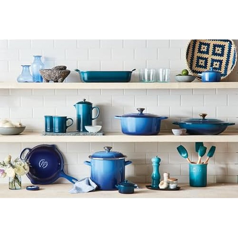 Le Creuset Silicone Craft Series Utensil Set with Stoneware Crock, 5 pc., Caribbean