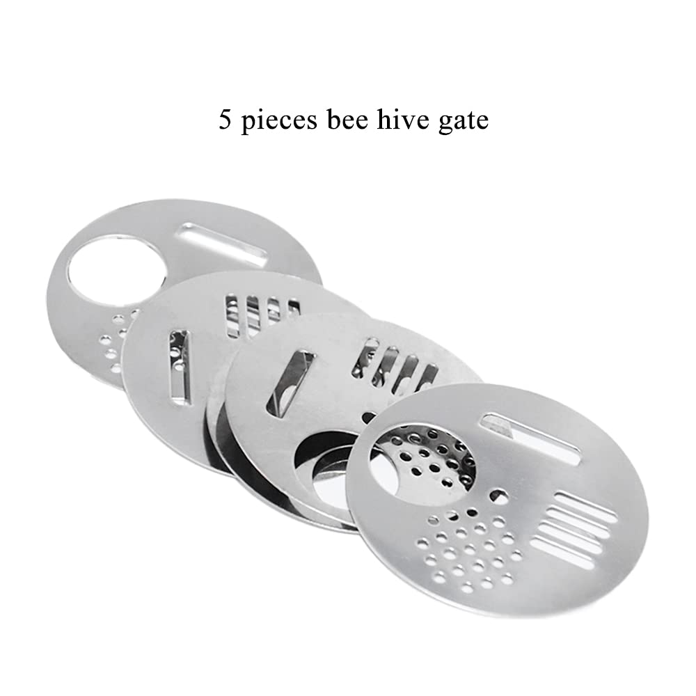 Acoeitl 5Pcs Bee Hive Entrance Disc 2.64In Diameter Stainless Steel Entrance Gates Beekeeping Tool Equipment for Beekeepers Nuc Box Entrance Reducer Round Beehive Nest Door for Swarm Trap Hive Trap