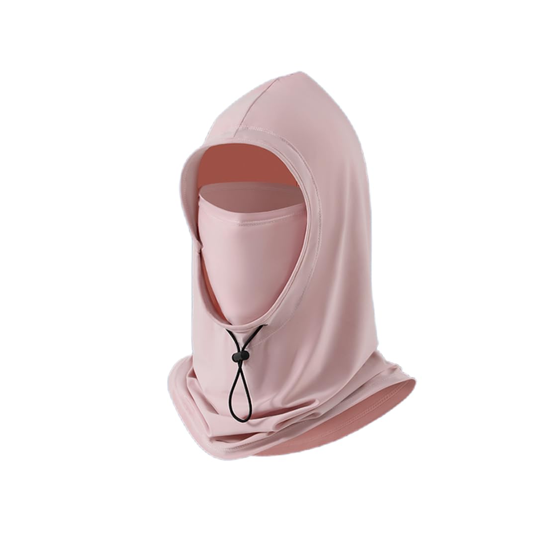 Detachable Summer Balaclava Sun UV Protection Hood Breathable Face Cover Full Head Mask for Men Women Cycling Motorcycle Fishing Pink