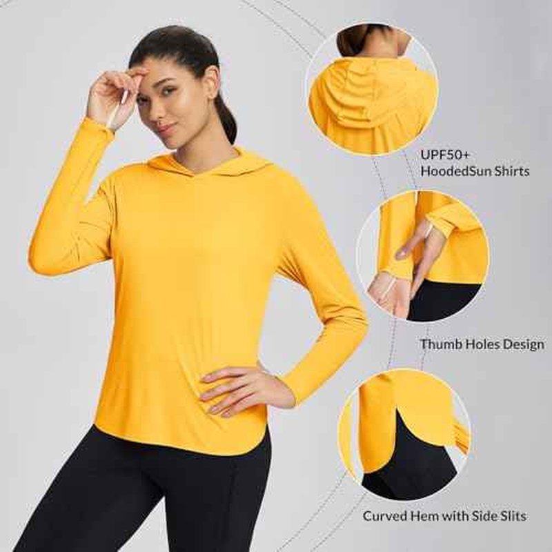 baleaf Women's UPF 50+ Sun Shirt with Hoodie SPF Long Sleeve UV Protection Clothing Hiking Fishing Outdoor Lightweight
