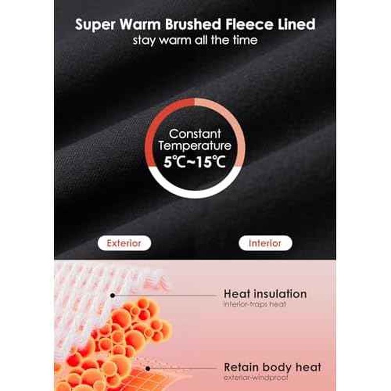 baleaf Men's Fleece Thermal Long Sleeve Shirt Cold Weather Workout Tops Moisture Wicking Running Shirt