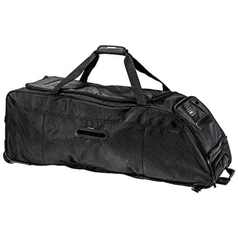 Franklin Sports Traveler Roller - Baseball and Softball - Equipment Bag - Compartment- Black - 1680D Polyester - Water Resistant- Black