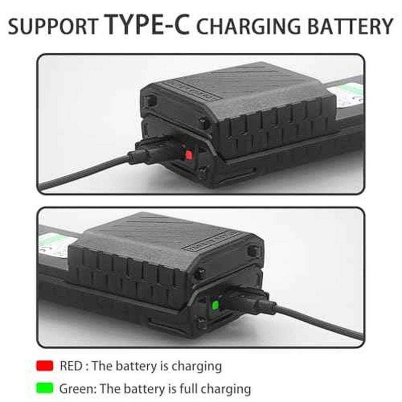 BAOFENG AR-5RM Battery,6800mAh High Capacity 5RM Extended Rechargeable Battery USB-C Charging 7.4V UV-5RM UV-5RH PRO GM-5RH UV-5G Plus GMRS 5RM Series Two-Way Radio (2 Pack+USB-c Charging Cable)