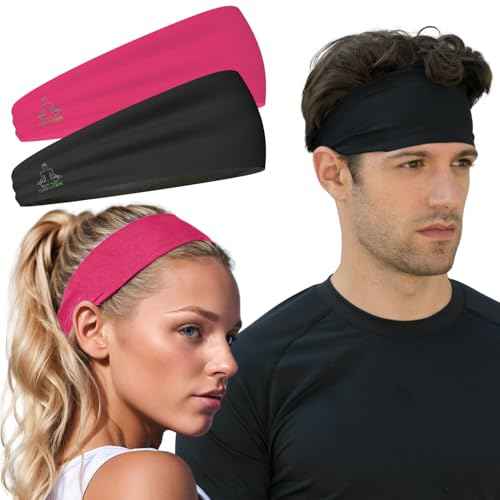 Temple Tape Sweat Band Workout Headbands for Women and Men - Sweatbands for Men - Moisture Wicking Sports Sweat Bands Headbands for Women, Running,Cycling,Yoga,Football Headband