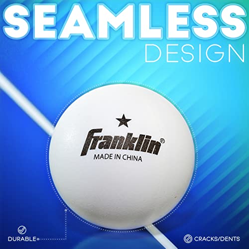 Franklin Sports Ping Pong Balls - Official Size + Weight White 40mm Table Tennis Balls - One Star Professional Ping Pong Balls - Durable High Performance Ping Pong Balls - White - 6 Pack