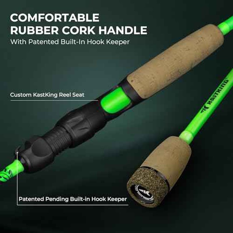 KastKing Zephyr Dual-tip Fishing Rod & Reel Combo, Dual Tips Section for Different Powers, IM6 Graphite 2Pc Blanks, KastFlex Technology, Rubber Cork Handle, Integrate Hook Keeper, 8 Models