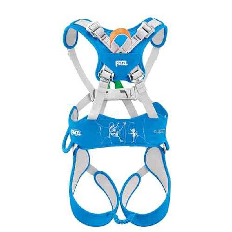 PETZL OUISTITI Kids' Harness - Comfortable, Full-Body Rock Climbing Harness for Children Less Than 30kg/66 lbs - Blue - One Size