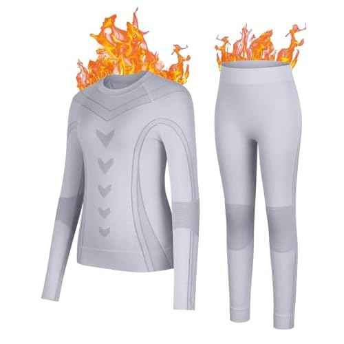 beautyin Thermal Underwear for Kids Athletic Thermals Top and Bottom Set Boys Girls Long Johns Set Winter Base Layer