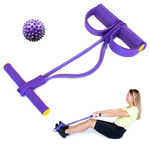 Pedal Resistance Band - Natural Latex Bodybuilding Expander - Exercise Sit Up Equipment - Tension Band for Stomach, Arms, Legs, Abdomen - Yoga Stretching - Stomach Exercise Equipment - Tummy Trimmer