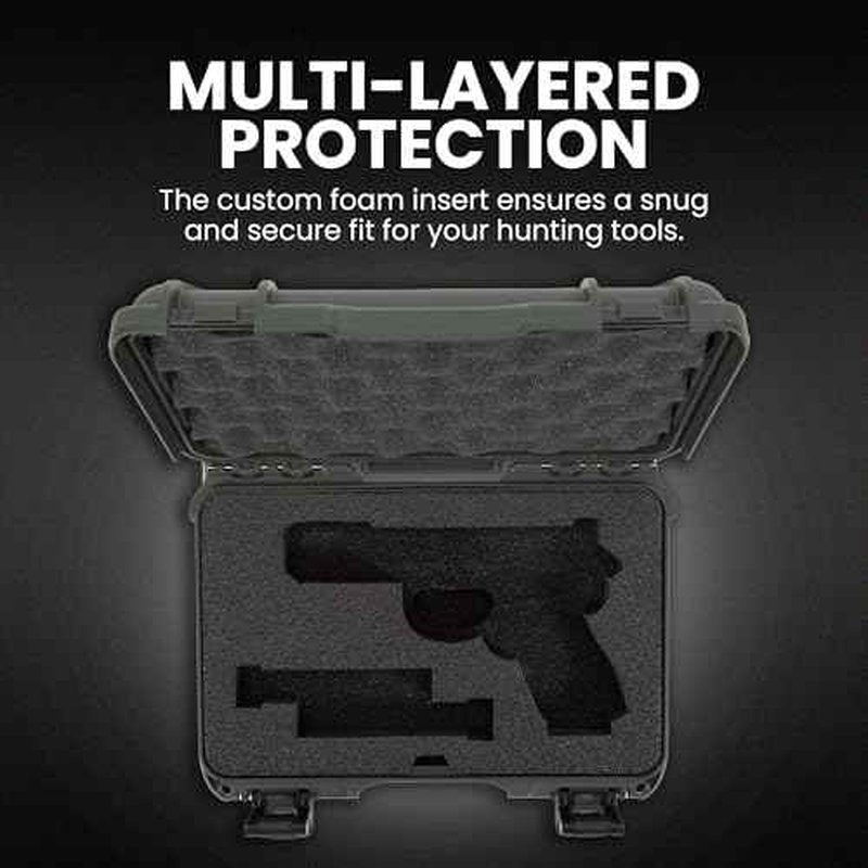 NANUK 909 Hard Case with Custom Foam Insert for Glock Single Sporting Gear, Short Multipurpose Case - IP67 Waterproof Sporting Gear Storage, Made in North America ? (12.6¡± x 9¡± x 4.4¡±)