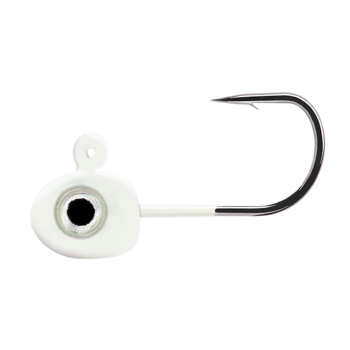 Northland Fishing Tackle Tungsten Flat Fry Panfish Jig for Ice Fishing & Fishing Crappie, Perch, & Bluegill, Glo White, 1/16 Oz Jig Head