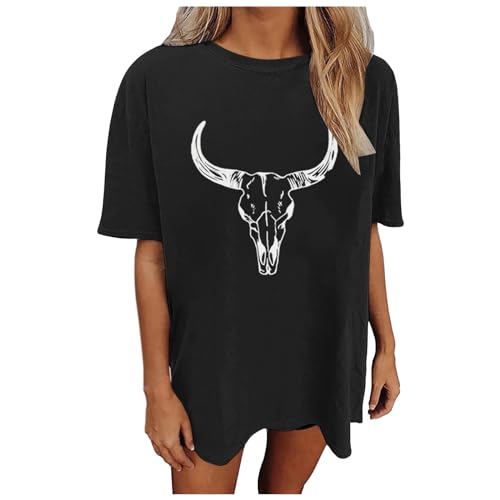 Womens Oversized Tshirt Flower Graphic Tees Nashville Music Short Sleeve Shirts Summer Casual Loose Beach Tops 2024