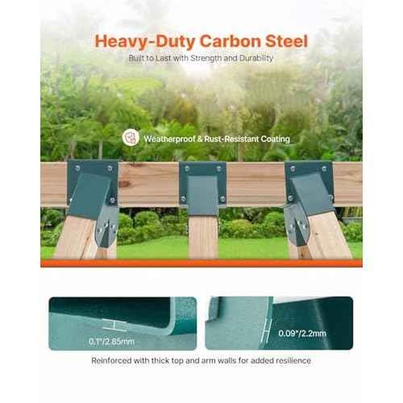 VEVOR Swing Set Brackets, A-Frame Heavy Duty Carbon Steel Swing Hangers with Mounting Hardware, 3-Piece DIY Hanger Sets Bracket with Bolts Included, for 4 x 4 Legs and 4 x 6 Beam, Green