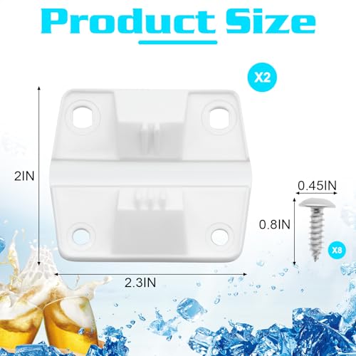 Coleman Cooler Hinges Replacement with Screws, Durable ABS Plastic Hinges & Stainless Steel Screws, Fits Coleman, Rubbermaid Ice Chest Cooler Parts, Camping Cooler Accessories, 2 Pack